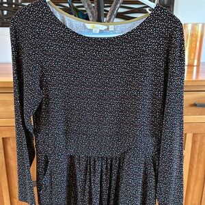 NWOT Boden soft jersey, black dots dress, 10P